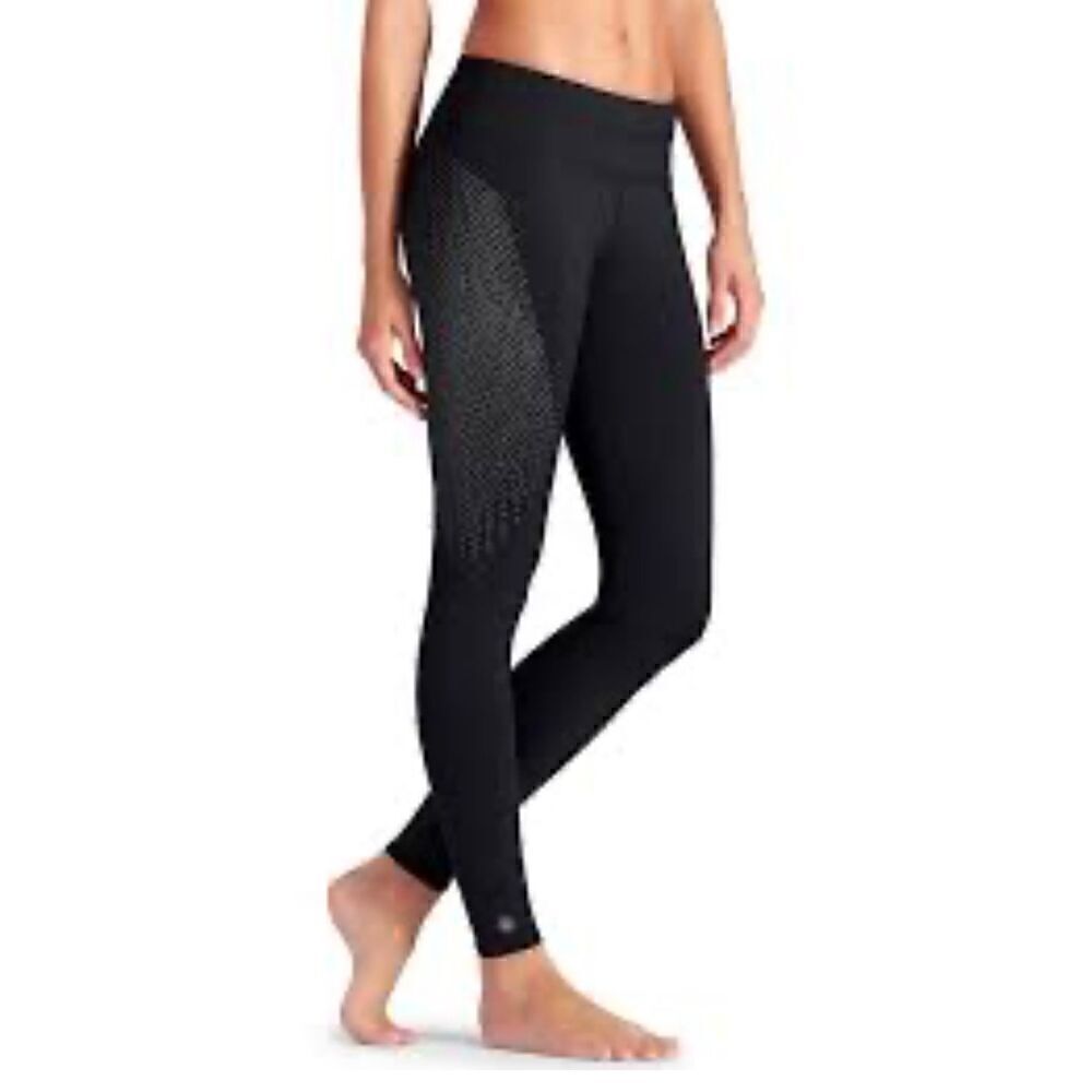 Athleta Sonar Reflective Dot Black Legging Run, Walking, Zip Pocket Size Medium